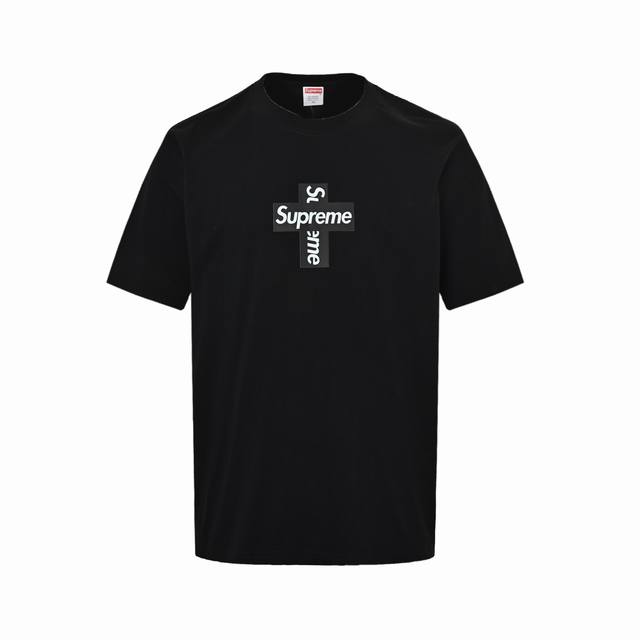 本地自取: 140 supreme 十字架Box Logo印花短袖 关于这款面料与Zp一致采用的16.7英支老式织布机织成，18支精梳棉面料，面料的支数越少面料