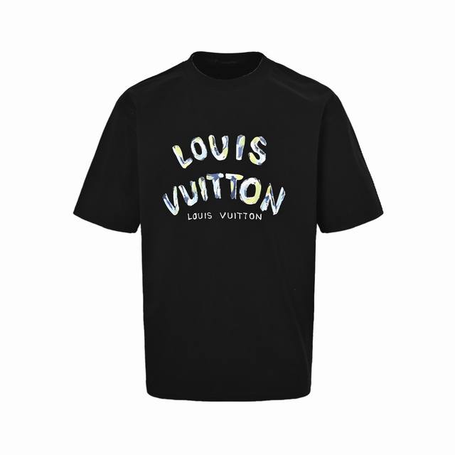 本地自取: 140 louis Vuitton/路易威登 25Ss 手绘迷彩字母Logo短袖 定织定染260克进口原版面料,搭配32支1×1棉盖丝罗纹 专柜71