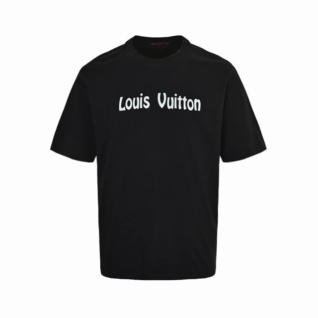 本地自取: 160 louis Vuitton/路易威登 前后字母印花短袖 立体白色透明砖搭配 官网同款 细节满满 男女同款短袖 颜色：黑 白 size:S-X