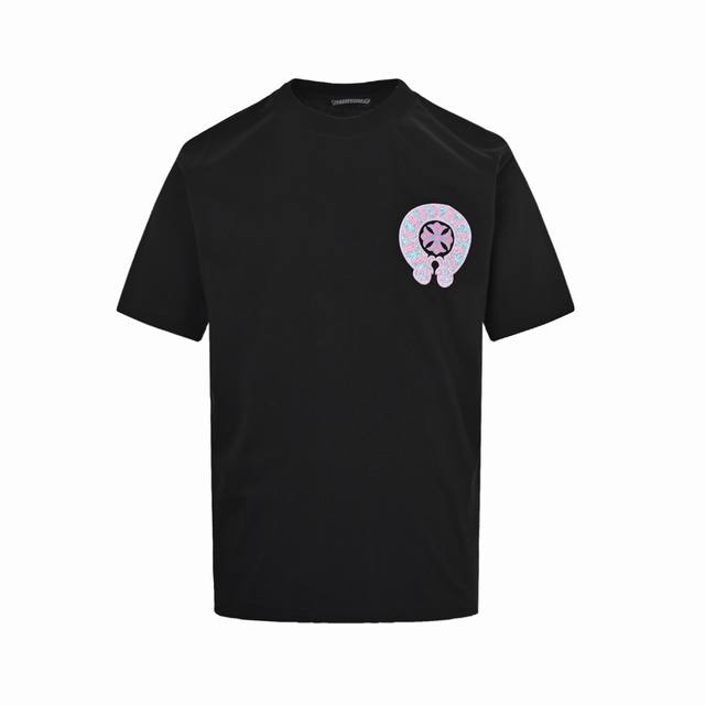 本地自取: 170 chrome Hearts/克罗心 25Ss 马蹄彩绘发泡印花短袖 版型大 宽松有型区别低版本瘦长版型上身拉胯 百分百承诺:顶级品质不做快餐