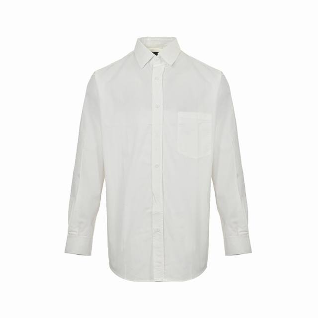 本地自取:230 balenciaga/巴黎世家 24Ss 后背字母印花衬衫 轻奢主义 男女日常通勤穿搭必备单品 正确版本 随意对比 详细特征 · 80支平纹进