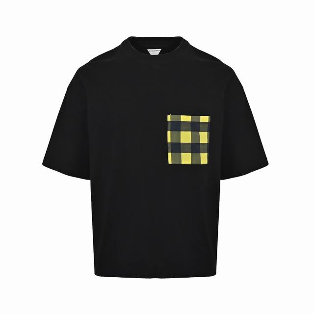 本地自取：170 bottega Veneta/Bv 25Ss 拼色口袋格纹短袖 -可拆标平替上平台售卖 面料26支高密双纱平纹布220克100%棉，此款为Ov