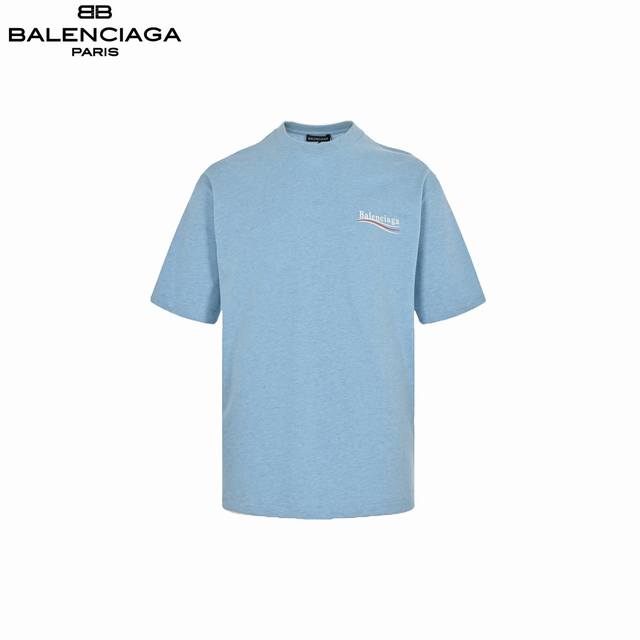 本地自取：160 balenciaga/巴黎世家 雾霾蓝经典可乐短袖 采用进口机器织造而成，布面纹路及毛圈的独特性创造出完美的成衣效果 面料采用净布260克重