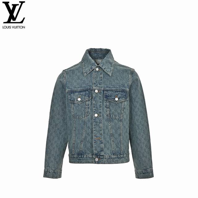 本地自取：420 louis Vuitton/路易威登 24Fw 老花提花牛仔外套 2024 Lv新款牛仔夹克以撞色 Monogram 提花织纹升级经典卡车廓形