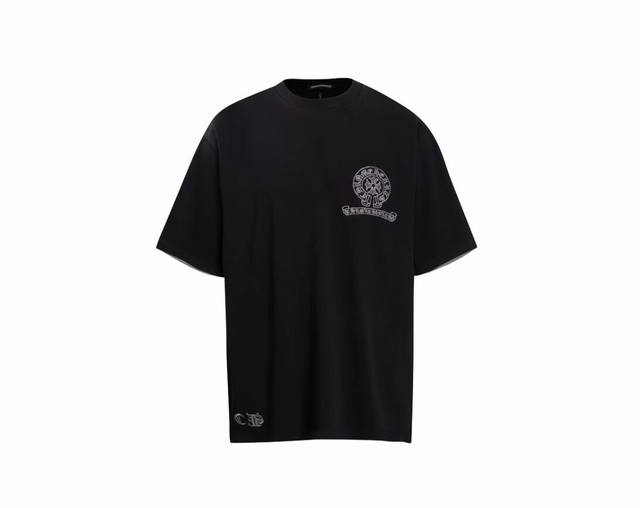 210 高版本Chrome Hearts克罗心 银线刺绣Logo短袖！前后重工刺绣Logo，质感十足。面料使用32支260克全棉双纱面料，纹路清晰可见，质感柔软