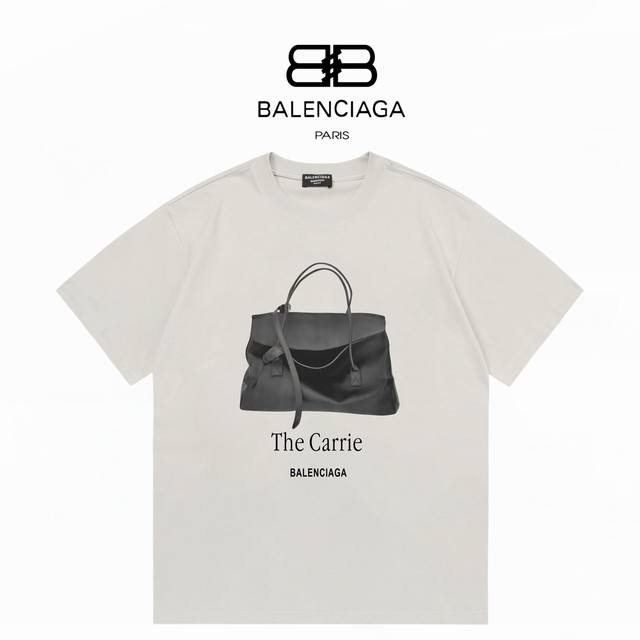 160 Balenciaga巴黎世家 官网同款手提袋Logo短袖 双纱280克 ：灰色 ：Xs-L