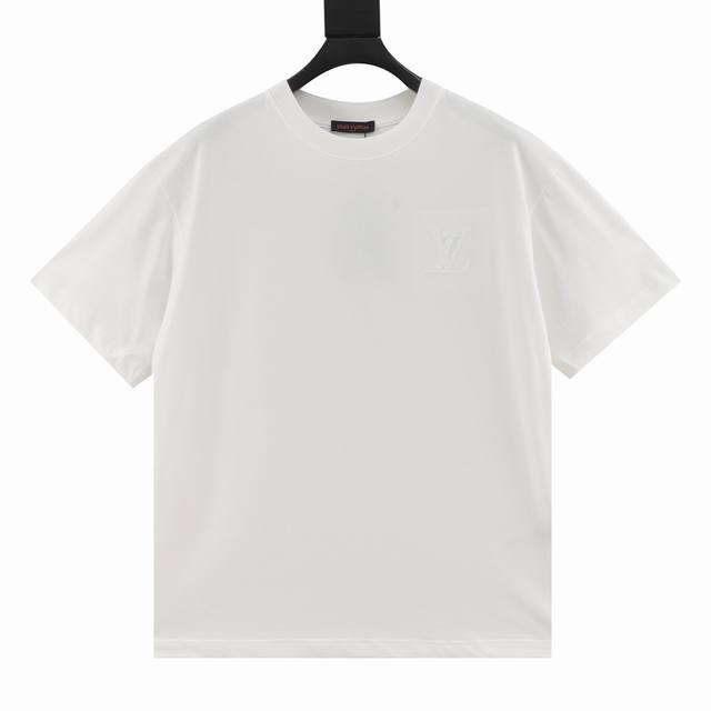 120 louis Vuitton/路易威登 25Ss 暗纹立体大Logo绳绣短袖T恤 购入原版开模打造，全套定制辅料，所有细节完美还原 定织定染260G纯棉双
