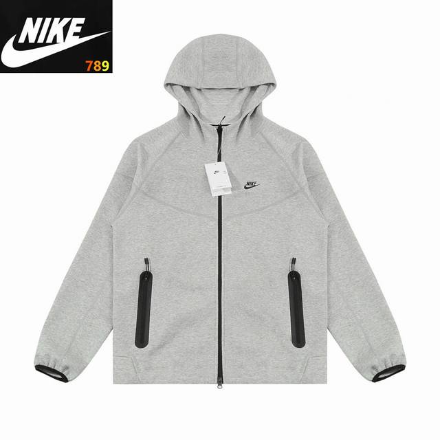 p220 nike 耐克经典小钩子 Logo 印花情侣运动休闲薄款连帽夹克外套-原单版本 color：灰色 黑色 采用定织定染 原版一致纯棉面料 手感舒适透气