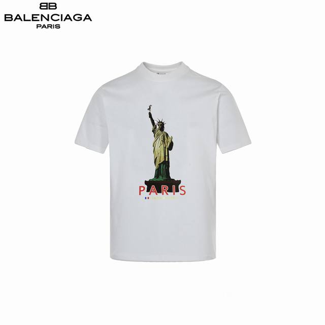 本地自取：180 balenciaga/巴黎世家 24Fw 做旧自由女神短袖 面料采用进口机器织造而成，布面纹路的独特性创造出完美的成衣效果 面料采用净布260