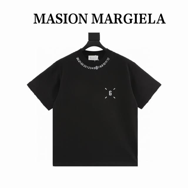 本地自取160 maison Margiela马吉拉Mm6 /马吉拉25Ss印花Logo圆领短袖T恤 前胸经典四角印花数字圈6短袖T恤系列爆款 进口数码印花,不