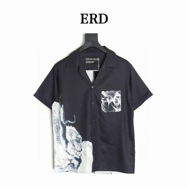 本地自取180 enfants Riches DéPriméS 忧郁的富二代 Erd印花短袖衬衫 100%聚酯纤维 今年材料飞升 而且聚酰胺 (锦纶)的印花工艺