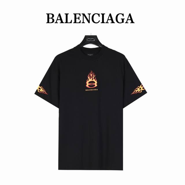 本地自取210（支持放店） balenciga/巴黎世家 最新系列 满身破裂火焰短袖T恤 满身破裂印花 采用洗水 磨破工艺 细节无法挑剔，极具档次感与奢华辨识度