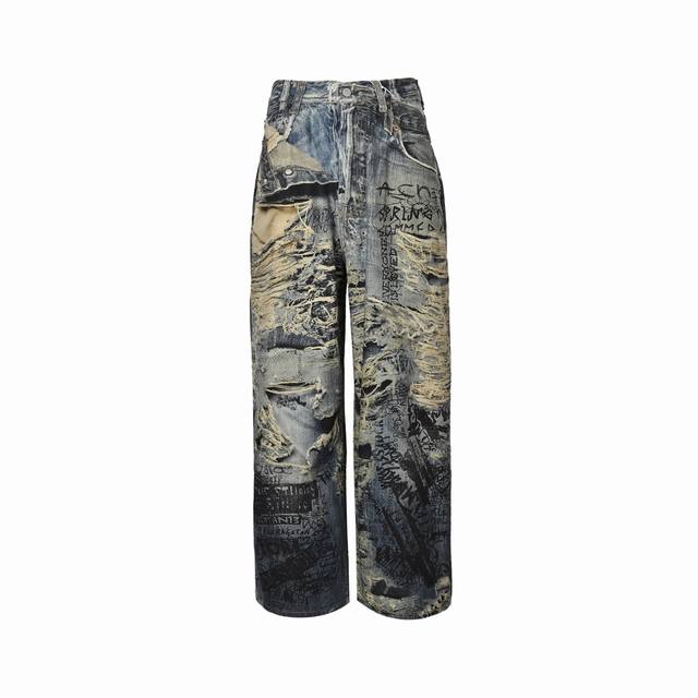 本地自取：440 acne Studios 25Ss 2023M破洞错觉印花牛仔长裤 -拒绝真实破损=延长牛仔裤生命周期的隐秘革命 以印花重构破坏美学，用高精度