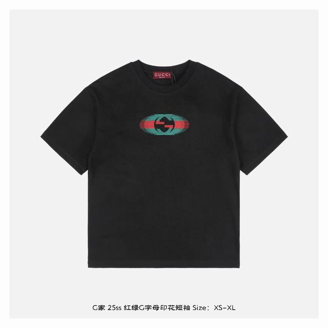 本地自取：180 gucci/古驰 25Ss 红绿G字母印花短袖 面料采用260克重精梳棉，定制32支1*1螺纹，成衣两遍水洗处理，面料舒适亲肤无异感，定制定染