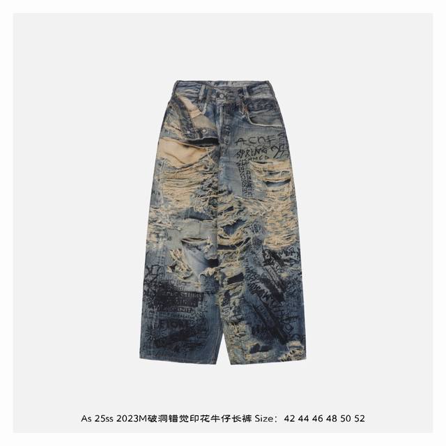 本地自取：440 acne Studios 25Ss 2023M破洞错觉印花牛仔长裤 -拒绝真实破损=延长牛仔裤生命周期的隐秘革命 以印花重构破坏美学，用高精度
