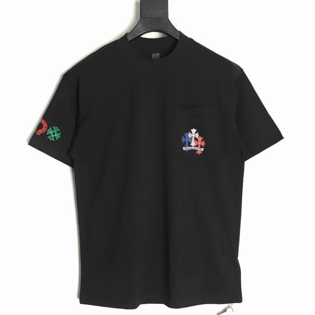 本地自取210 chrome Hearts 克罗心 彩色十字架短袖T恤 采用直喷进口机器印花 五金辅料均开磨定制 正确配置 黑色2025克罗心正品包装 280克
