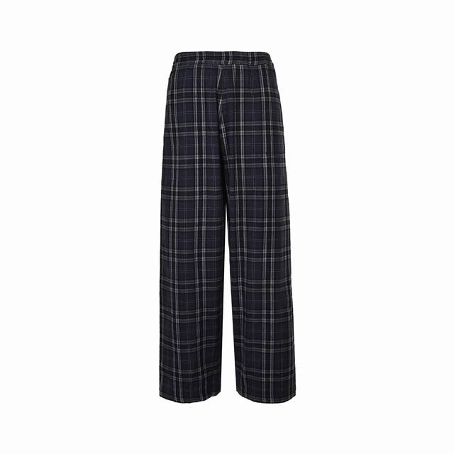 本地自取：340 balenciaga/巴黎世家 24Fw 格纹巴黎字母长裤 格纹面料起订量1000米，激光对格对位，每卷面料开裁前需精密校准对位，确保格纹拼接