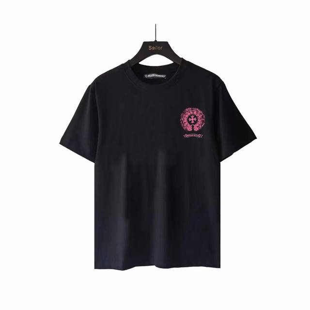 本地自取180 实拍细节图+尺码表 chrome Hearts 克罗心 模糊重影马蹄刺绣短袖 面料使用260G克全棉双纱面料（区别于市面低克重普通货），纹路清晰