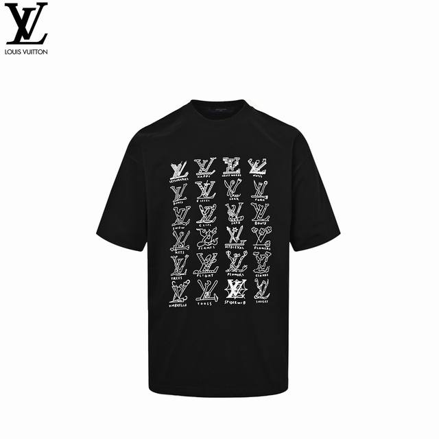 本地自取：160 louis Vuitton/路易威登 25Ss 多标Logo印花短袖 louis Vuitton法国路威酩轩集团-Lvmh旗下品牌 著名奢侈品