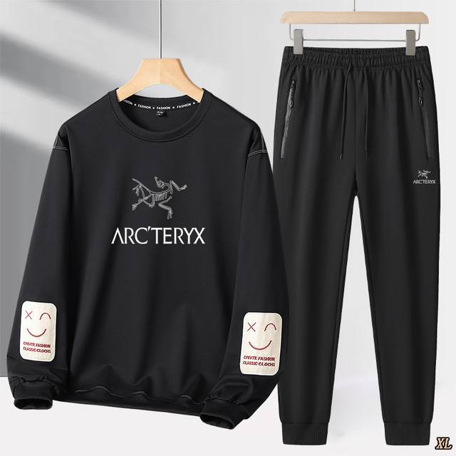 p160 Arc’Teryx始祖鸟 独家实拍上新春季高品质棉感超柔春秋笑脸卫衣潮长袖T恤宽松百搭休闲长裤圆领卫衣两件套运动套装，本季主打，货源充足，放心主推，高