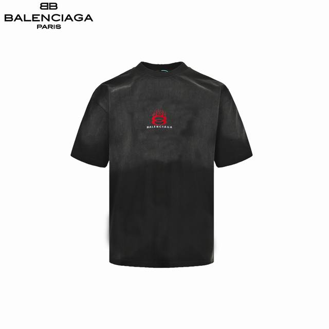 本地自取：170 balenciaga/巴黎世家 25Ss 扎染火焰短袖 面料采用进口机器织造而成，布面纹路的独特性创造出完美的成衣效果 面料采用净布260克重