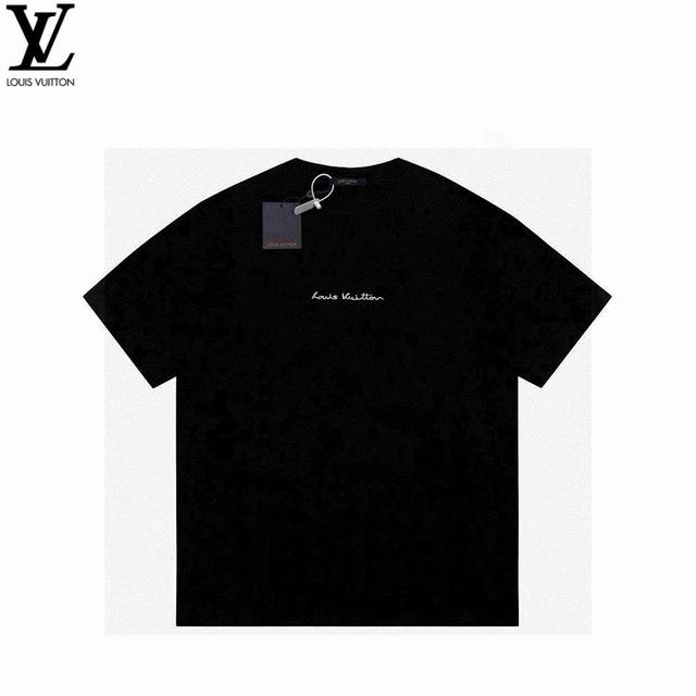 本地自取160 louis Vuitton/路易威登 25Ss后背太阳Logo印花短袖 - 胸前品牌字母后背印花贴布Logo大牌感十足 高端大气完美演绎 经典圆