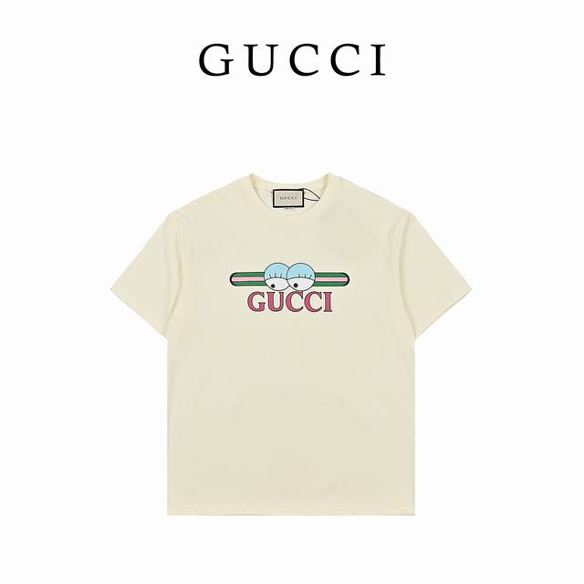 本地自取170 gucci古驰24Ss新款卡通印花短袖 面料：规格采用实打实240G 100%纯棉 针织内的兰博基尼，定织定染！属于高敏感特殊色 我们对面料的要