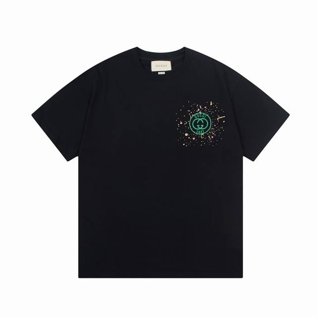 本地自取160 gucci 古驰 双G字母经典1921烟花印花短袖T恤 logo标识精致升级，灵感源自八十年代复古 原版面料 官方同款 短袖T恤 定制260克同