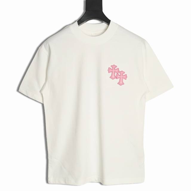 本地自取210 chrome Hearts 克罗心 刺绣马蹄短袖T恤 采用直喷进口机器印花 五金辅料均开磨定制 正确配置 黑色2025克罗心正品包装 280克定