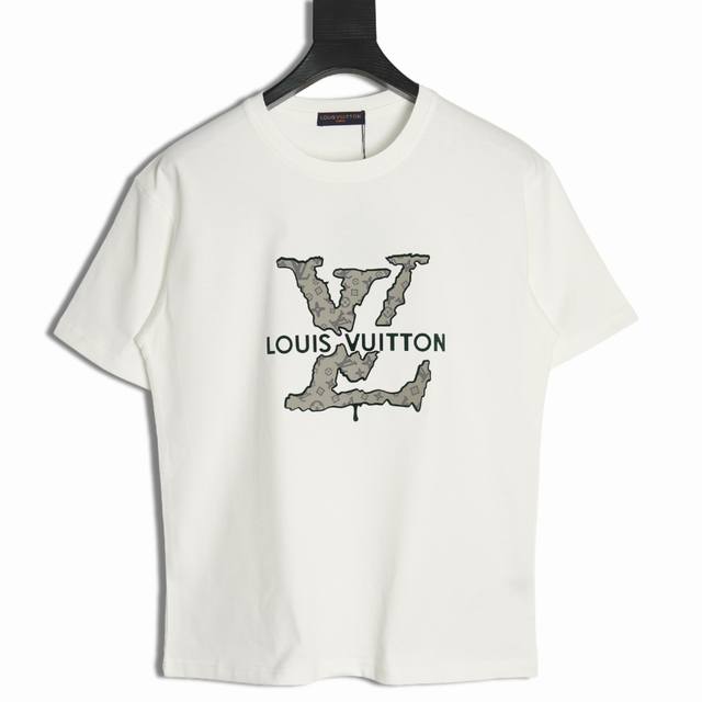 本地自取200 louis Vuitton 路易威登 Lv 25Ss 植绒Logo短袖T恤 面料经过2次高温缩水固色 不变形不缩水不起球 26支280G紧密双纱
