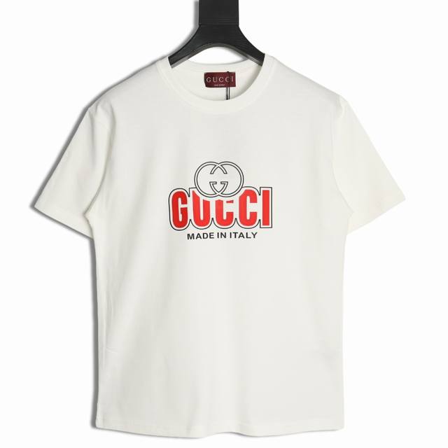 本地自取200 gucci 古驰 25Ss 硅胶字母短袖T恤 面料经过2次高温缩水固色 不变形不缩水不起球 26支280G紧密双纱面料 配320G双纱拉架十字紧