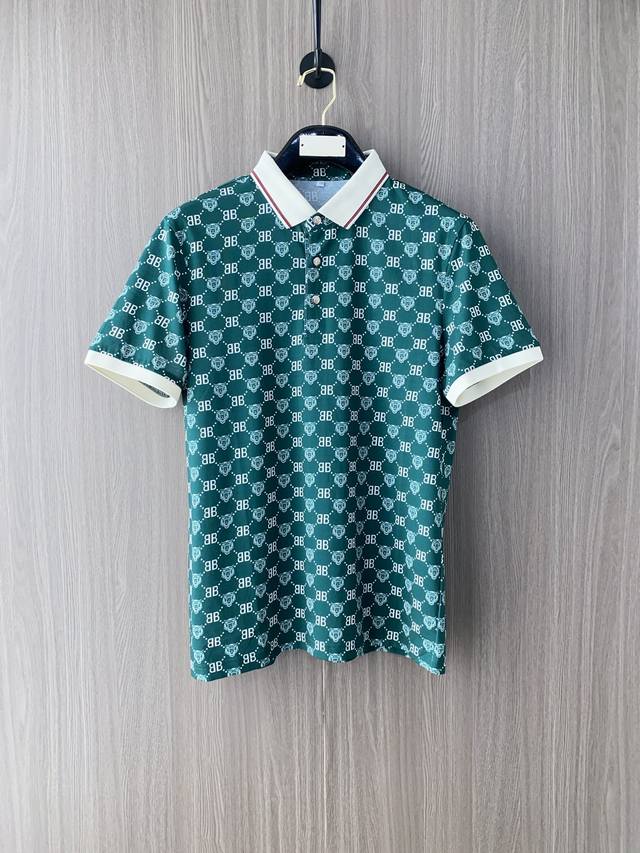 p250 巴黎世家 25Ss夏季男士轻商务Polo 采用客供丝光混纺面料 满幅3D数码印花字母图案工艺构成 手感柔软舒适透气。。码数M-3Xl
