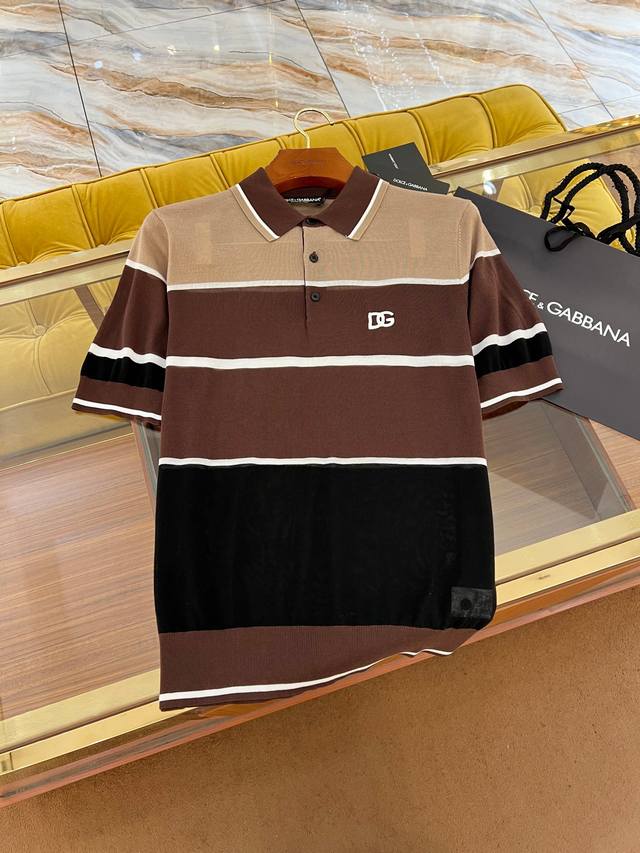 p400 2025Ssdg新款丝料针织Polo 完美撞色设计 Dg标识刺绣Logo 高质量男性必入 Size:44-54