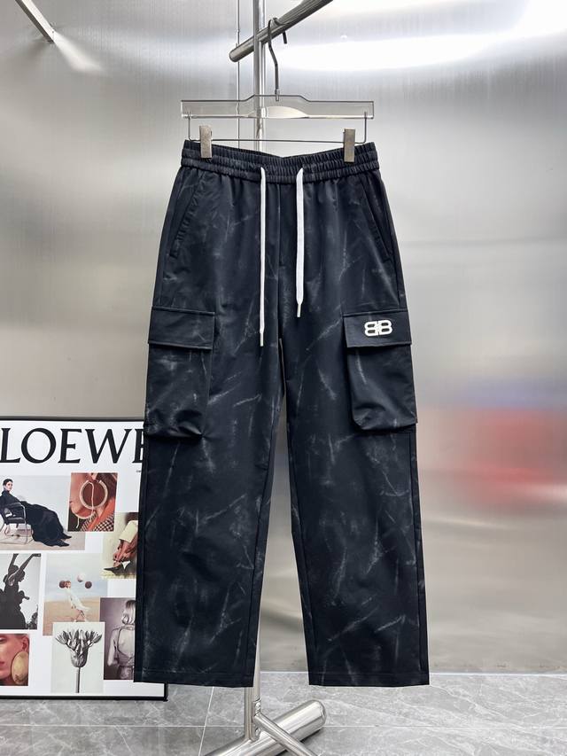 20626#P170 new2025春夏新款 休闲裤 獨家定制面料 顏色:黑 size:M-4Xl