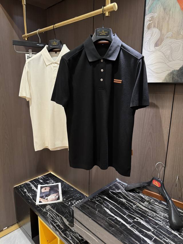 p270 Zz25S春夏男士Polo 胸前标志性Logo徽标 整体非常的轻商务休闲！！客供珠地棉，上身轻盈舒适顺滑 到手绝对让你觉得物有所值的一件单品！！！码数