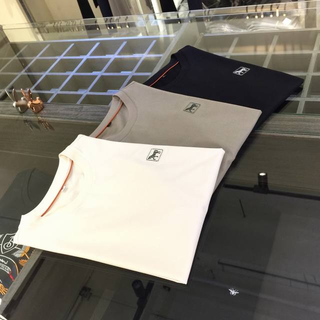 p260H家胖哥哥福音2580夏季新品 经典时尚百搭圆领半袖衫 订织丝光棉麻混纺面料 面料柔软细腻 精细螺纹拼接！男人的衣柜都少不了基础打底衫 随时随地都可以拿