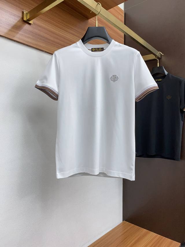 p230 Lss春夏新款丝光棉质圆领短Tee，男士下摆徽章刺绣基础纯色短袖T恤衫！贸易公司渠道稀出，同步官网发售！Lp基础T恤奉献，这款简约而不失格调的衣物，自