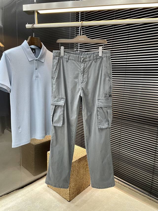 p:340 Cavalli-（卡瓦利）2025春夏季新款牛仔工装裤 进口意大利高定牛仔面料 时尚休闲 休闲版型 微弹力面料 面料舒适柔软，突破常规牛仔的面料手感