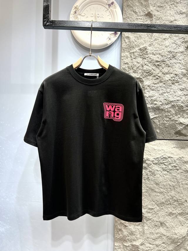 p250Alexander Wang*亚历山大王 印花标识短袖T恤 *采用290克全棉面料，面料经过洗水处理，手感更加舒适.亲肤透气不起球！定制对色螺纹简约经典