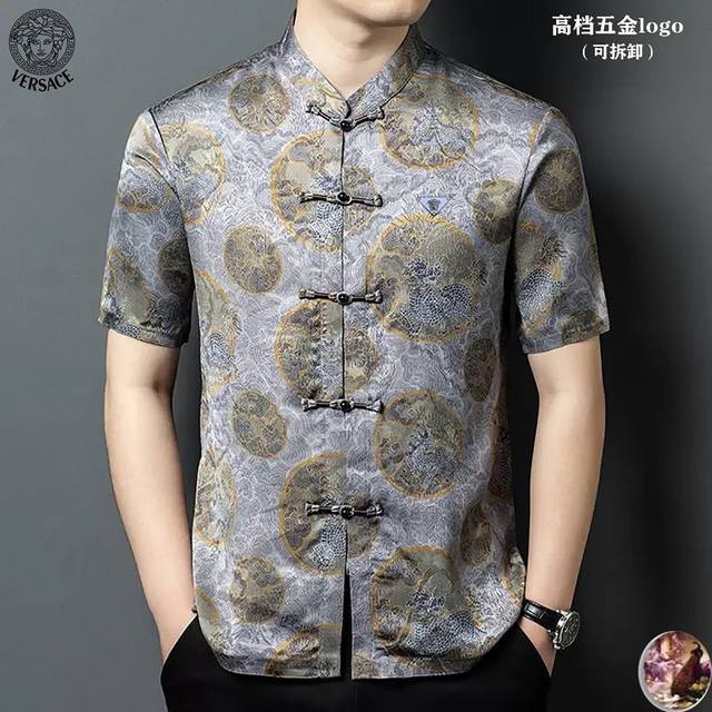 p190【范思哲】隔天出货2025 春夏季新款高级时装休闲衬衫，专柜同款简约时尚，从容百搭，大气优雅采用进口上等面料极致顺滑触感细腻不易起皱奢华高贵挺括有型锁针