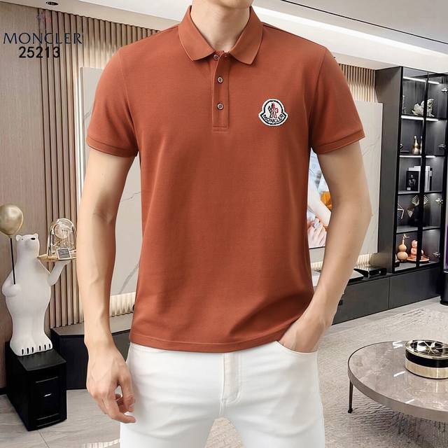 p230 Moncler* 款号：25213 25夏季新款硅胶字母厚版滴胶工艺 面料采用进口120支细珠纯棉 简约百搭款Polo短袖，顶级原单辅料元素打造，潮男