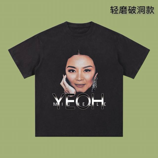 p140（合作让利） 高端品质 balenciaga 2025 Fall 春夏系列 人像Yeoh短袖T恤 采用进口康丽数码直喷印花 定染高品质潮牌26支双纱10