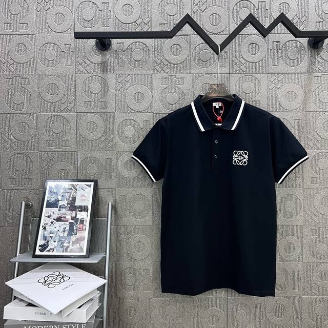 140 loewe 罗意威 字母Logo 刺绣拼领Polo衫 升级，灵感源自八十年代复古 原版面料 官方同款 定制 同缸染面料 手感非常舒服 春夏最新砖柜同步