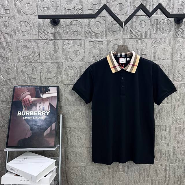 140 Burberry 巴宝莉 经典 格子拼接编织领Tb。Logo 印花Polo衫 升级，灵感源自八十年代复古 原版面料 官方同款 定制 同缸染面料 手感非常