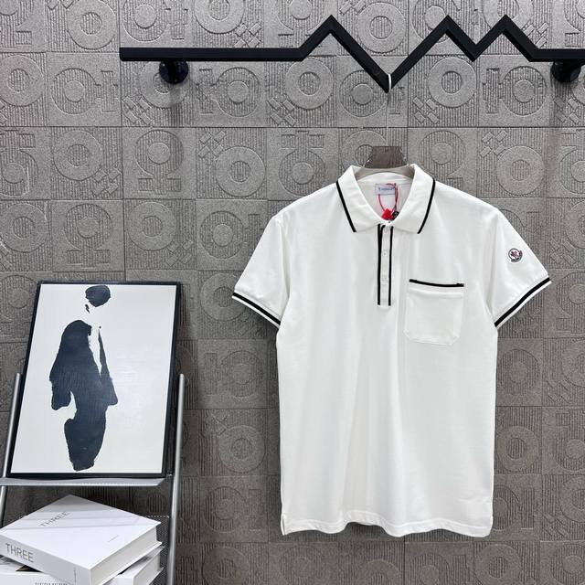 140 Moncler 蒙口 黑白领拼色Polo衫 升级，灵感源自八十年代复古 原版面料 官方同款 定制 同缸染面料 手感非常舒服 春夏最新砖柜同步 时尚又个性