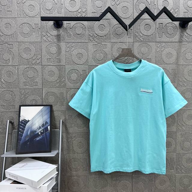 120 balenciaga 巴黎世家 海浪可乐刺绣 logo标识印花 精致升级。短袖T恤 原版面料 官方同款 定制260克同缸染面料 手感非常舒服 春夏最新砖
