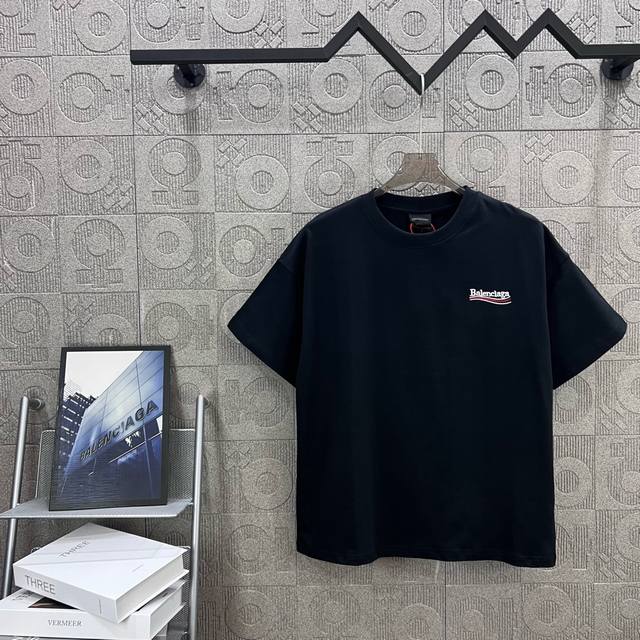 120 balenciaga 巴黎世家 海浪可乐刺绣 logo标识印花 精致升级。短袖T恤 原版面料 官方同款 定制260克同缸染面料 手感非常舒服 春夏最新砖