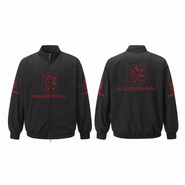 夹克240 短袖160 25Ss曼联Lion Club男女情侣Balenciaga新款巴黎世家Blcg 曼联红色字母刺绣盾牌飞行棉服夹克宽松冲锋衣夹克外套 +短