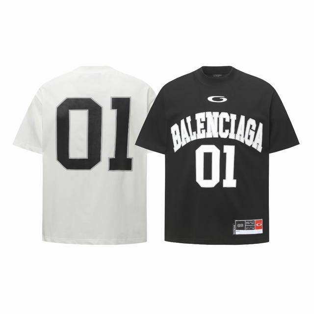 160 夏季新品 Balenciaga新款巴黎世家Blcg 巴黎25Fw春夏新款巴黎风尚篮球文化系列超曼联01号球衣短袖，立体剪裁工艺打造Oversize男友风