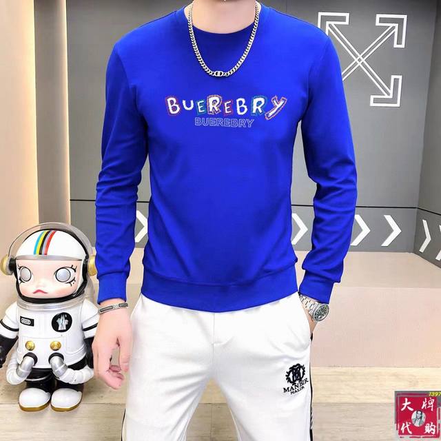 p230 Burberry 巴宝莉 休闲圆领款时尚百搭卫衣，独家定制纯棉380克、科技面料，定制原版螺纹，档次极高，工艺精湛，上身帅到爆，尺码：M-3Xl